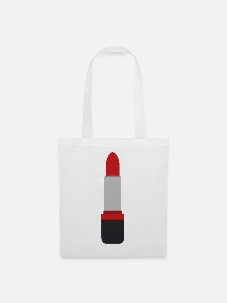 Lippenstift - Stoffbeutel - Weiß