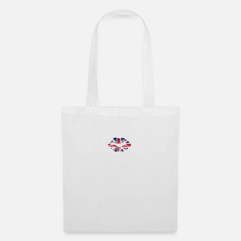 UK Lippen - Stoffbeutel - Weiß