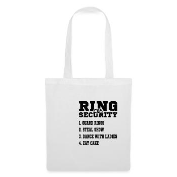 Ring Security Aufgaben Liste Hochzeitsgeschenke - Stoffbeutel - Weiß - Vorne