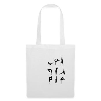 YOGA Positionen Sonnengruß Hatha Yoga Geschenk - Stoffbeutel - Weiß - Vorne