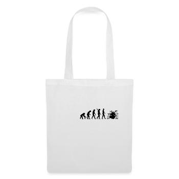 Drummer Schlagzeug Evolution Schlagzeuger Geschenk - Stoffbeutel - Weiß - Vorne