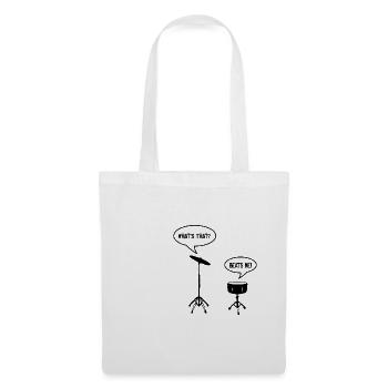 Drummer Schlag Mich! Musiker Schlagzeuger Geschenk - Stoffbeutel - Weiß - Vorne