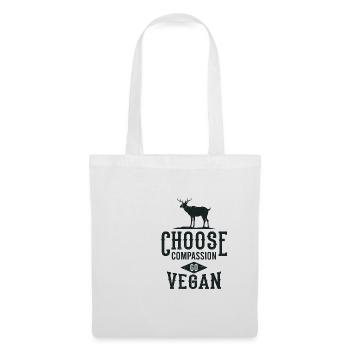 GO VEGAN Cadeau végétarien pour les végétaliens - Sac en tissu - blanc - Devant