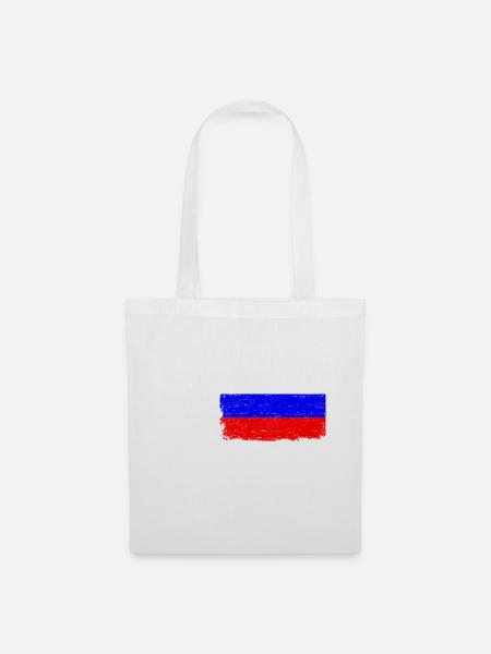 RUSSLAND FLAGGE Geschenk Russland Fahne für РОССИЯ - Stoffbeutel - Weiß