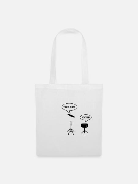DRUMMER Geschenk Schlagzeug für Schlagzeuger FUNNY - Stoffbeutel - Weiß