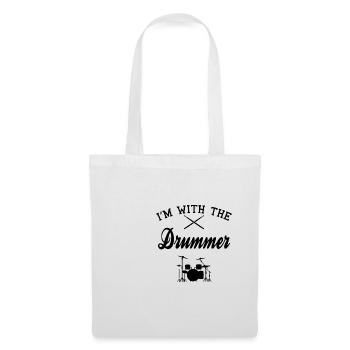 DRUMMER GIRLFRIEND Geschenk Schlagzeug für - Stoffbeutel - Weiß - Vorne