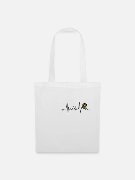AUTISMUS HERZSCHLAG Welt Autismus Tag Geschenk - Stoffbeutel - Weiß