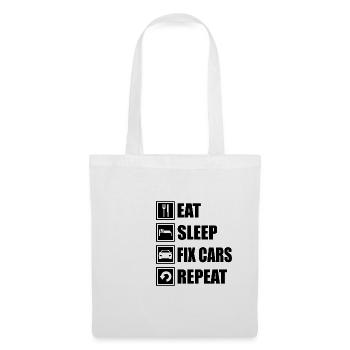 EAT SLEEP FIX CARS REPEAT Car Mechanic Workshop - Tote Bag - white - Front