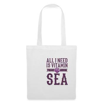 Vitamin Sea Taucherin Tauchen Spruch Lustig Travel - Stoffbeutel - Weiß - Vorne