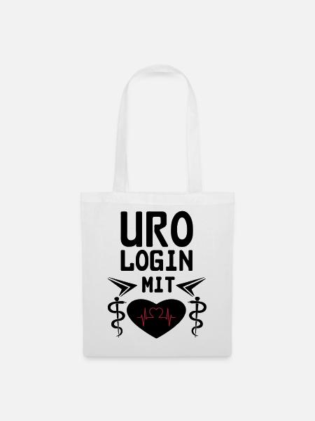 Urologin mit Herz Geschenk - Stoffbeutel - Weiß