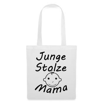 Junge, stolze Mama Geschenk Mutter Muttertag - Stoffbeutel - Weiß - Vorne