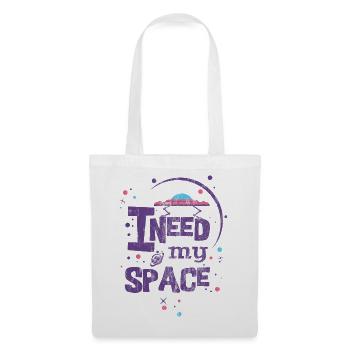 LILA J'AI BESOIN DE MON ESPACE - soucoupes dictons chemise - Sac en tissu - blanc - Devant