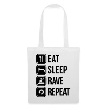 eat sleep rave repeat - Sac en tissu - blanc - Devant