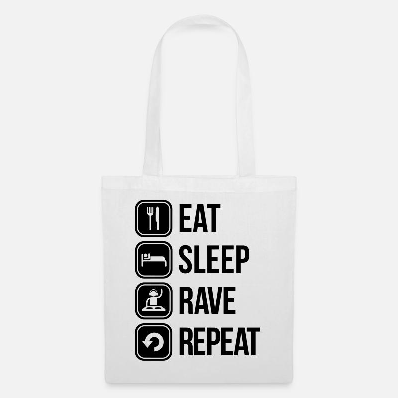 eat sleep rave repeat - Tote Bag - white