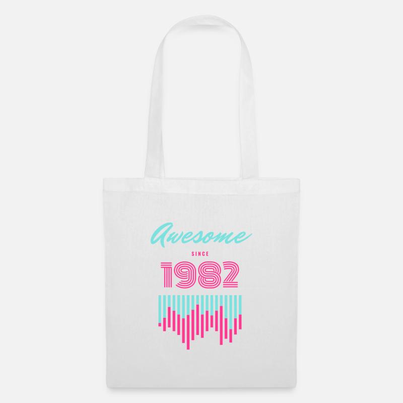 Awesome Since 1982 Neon Pulse - Tote Bag - white