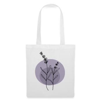 Lavendel schwarz lila - Stoffbeutel - Weiß - Vorne