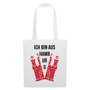 Ich Bin Aus Hamburg (Hamburger / Wappen) - Stoffbeutel - Weiß - Vorne