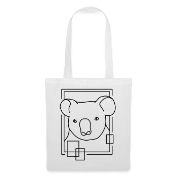 Koala in geometrischer Form - Line-Art-Design - Stoffbeutel - Weiß - Vorne