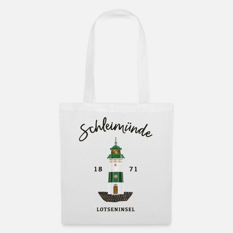 Kappeln, Leuchtturm Schleimünde, Schlei / Ostsee - Stoffbeutel - Weiß
