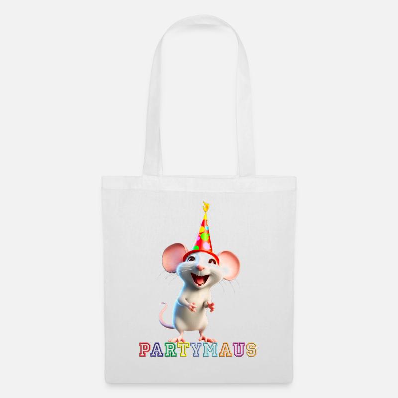 Partymaus - Stoffbeutel - Weiß