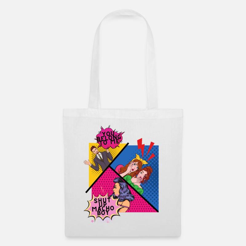 shut up macho - Tote Bag - white