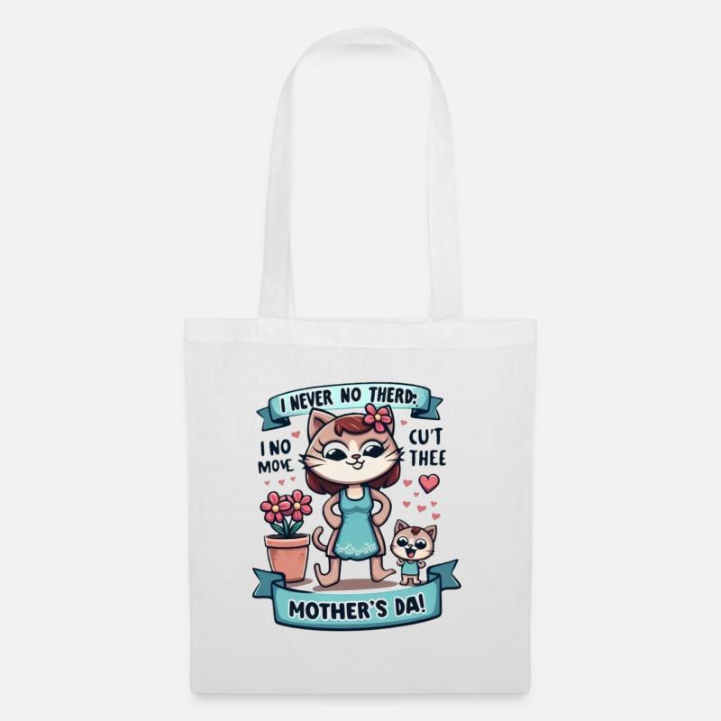 Mother's Day Fun and Affectionate Cat - Tote Bag - white
