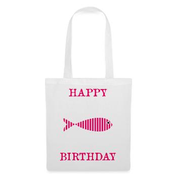 ALLES GUTE ZUM GEBURTSTAG. ALLES GUTE ZUM GEBURTSTAG. JAHRESTAG. - Stoffbeutel - Weiß - Vorne