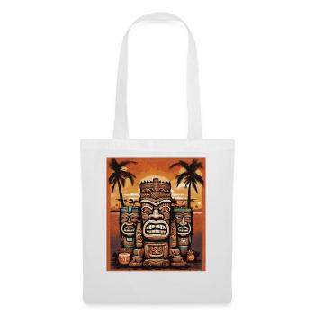 Tiki Statues - Sac en tissu - blanc - Devant