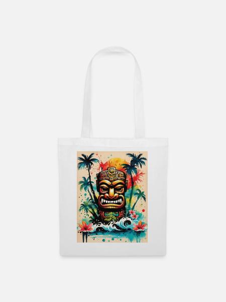 Tiki Splash art - Stoffbeutel - Weiß