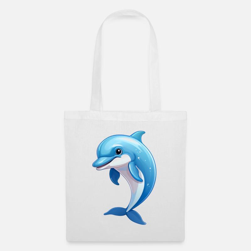 Niedlicher Delfin - Stoffbeutel - Weiß