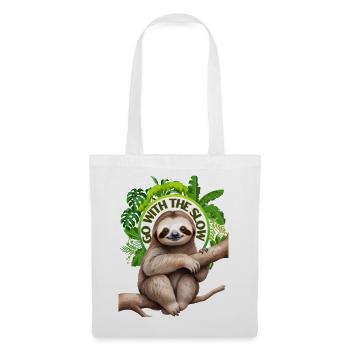 Go with the slow Sloth - Tote Bag - white - Front