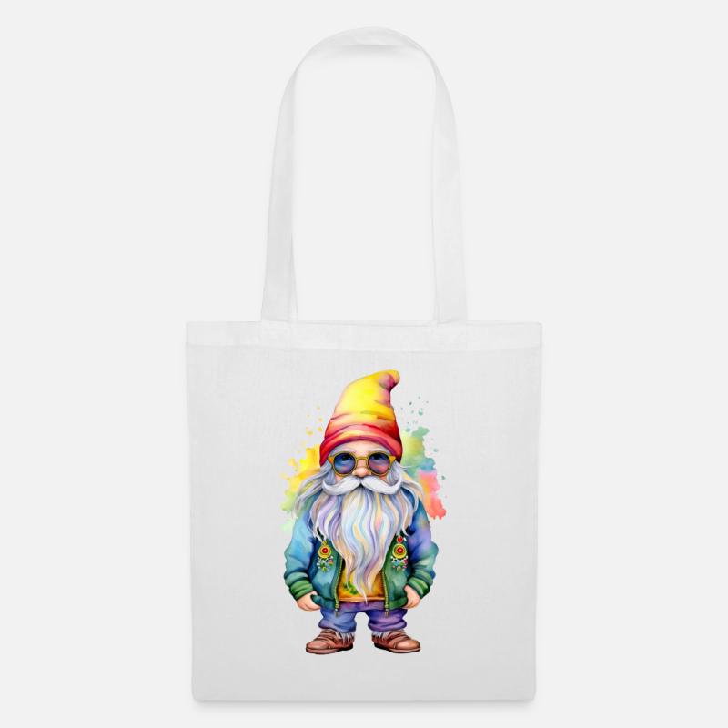 Hippie Gnom - Stoffbeutel - Weiß