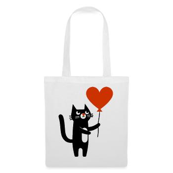 Die Katze und der Luftballon - Stoffbeutel - Weiß - Vorne