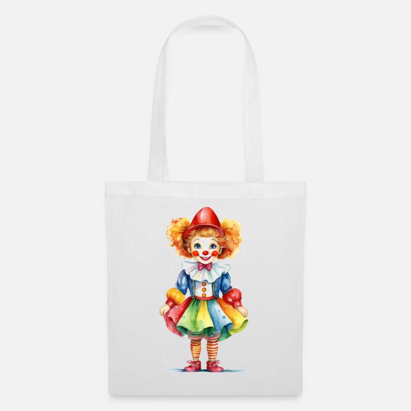 Karneval oder Fasching – Clown Kostüm - Stoffbeutel - Weiß