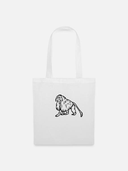 Gelada-Affe - Stoffbeutel - Weiß