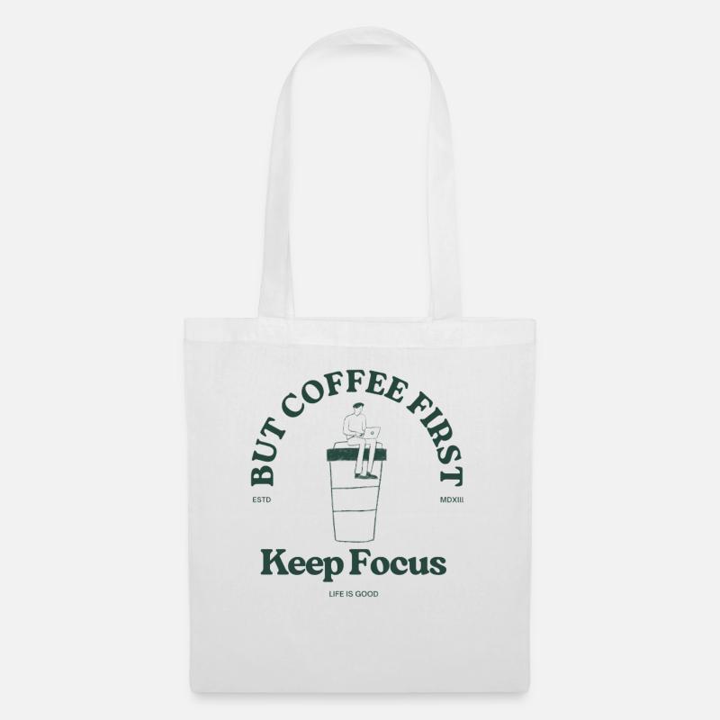Restez concentré BCF - Sac en tissu - blanc