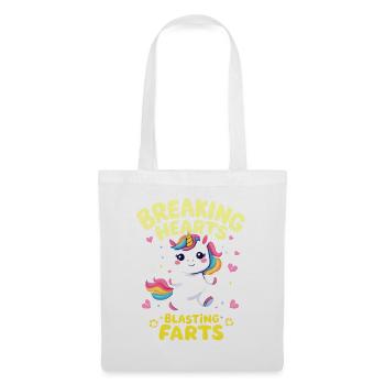 Breaking Hearts Blasting Farts Unicorn - Stoffbeutel - Weiß - Vorne