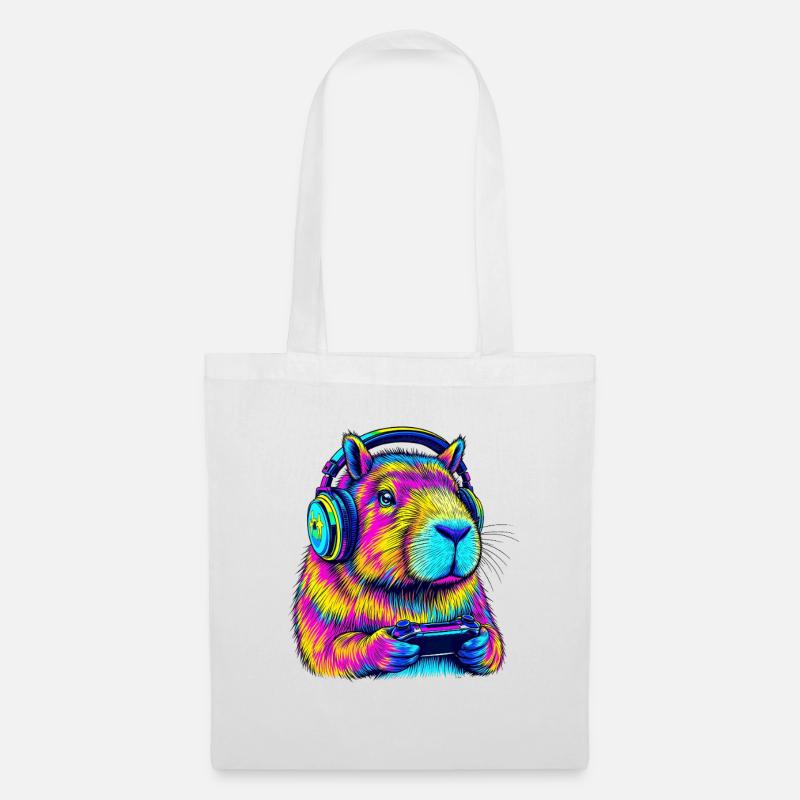 Capybara Funny Video Games - Tote Bag - white