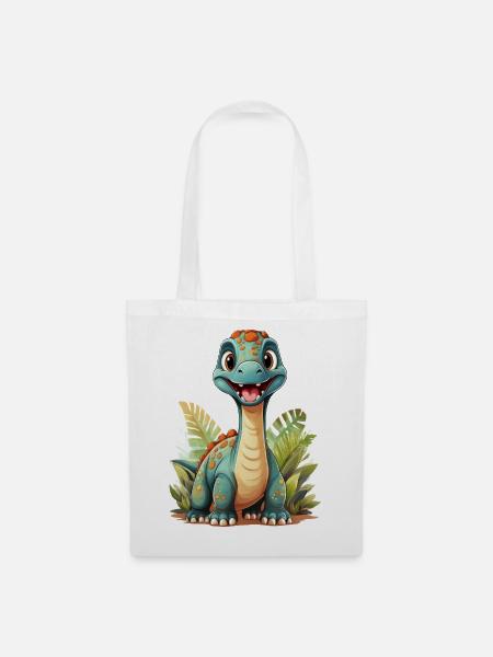 Brachiosaurus Dinosaurier - Stoffbeutel - Weiß