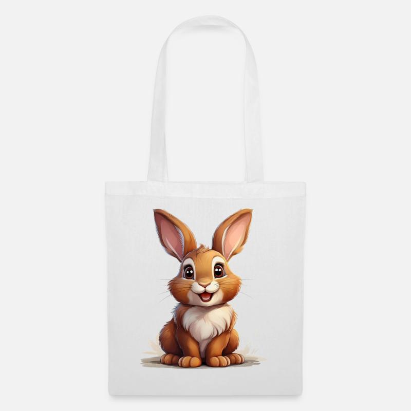 Niedlicher Hase oder süßes Kaninchen - Stoffbeutel - Weiß