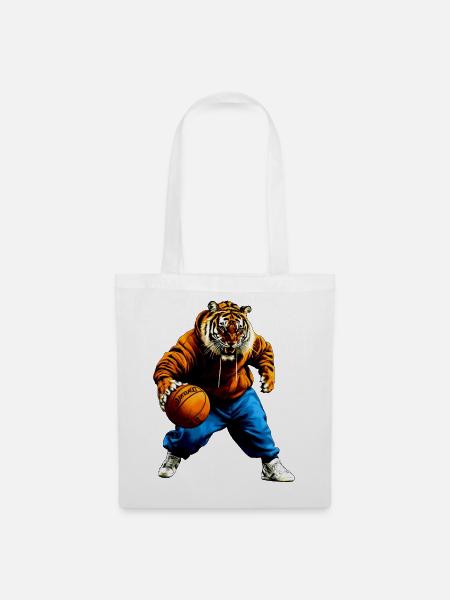 Tiger Basketball - Stoffbeutel - Weiß