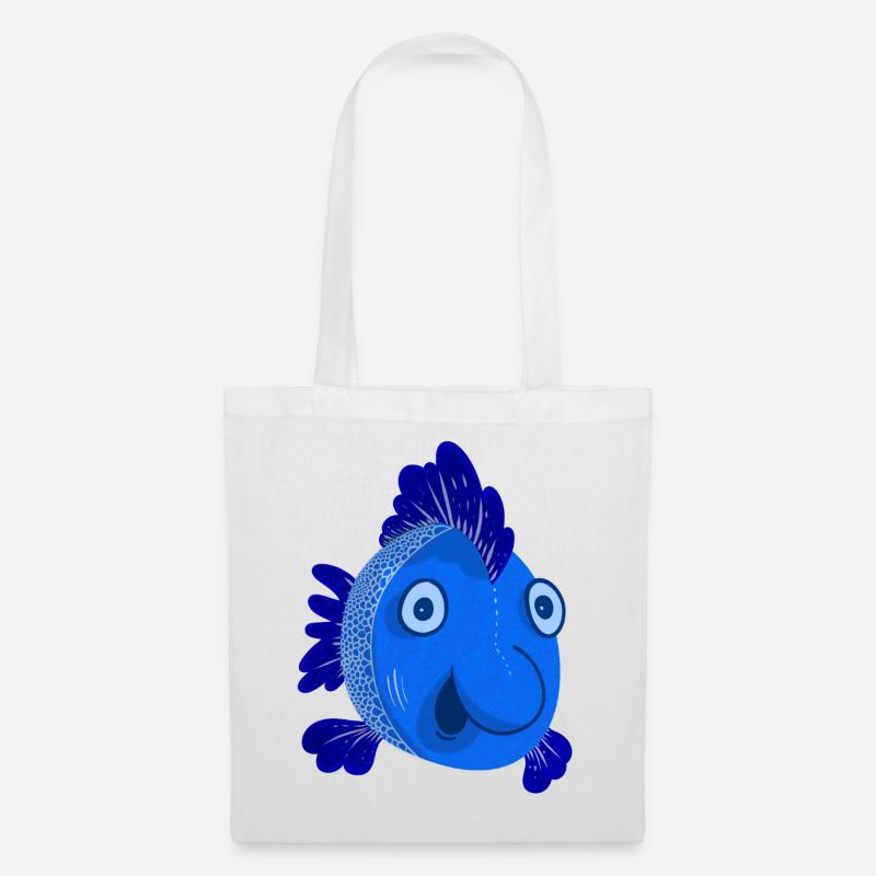 Blue Fish - Stoffbeutel - Weiß