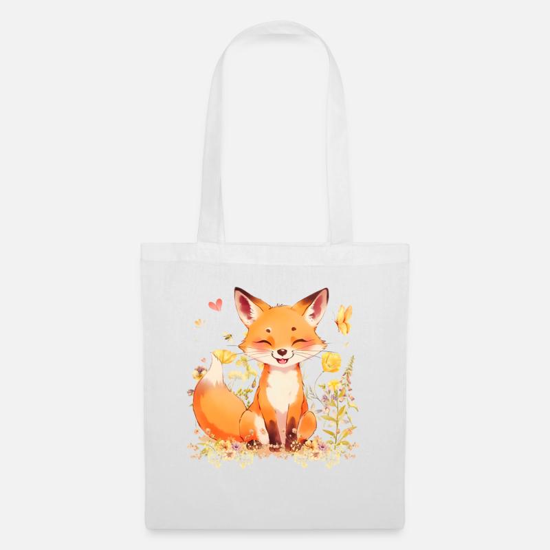 Verspielter Fuchs - Stoffbeutel - Weiß
