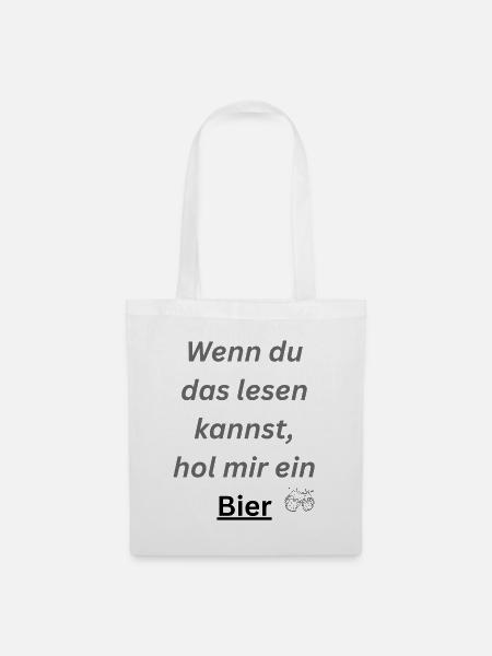 Hol mir Bier - Stoffbeutel - Weiß