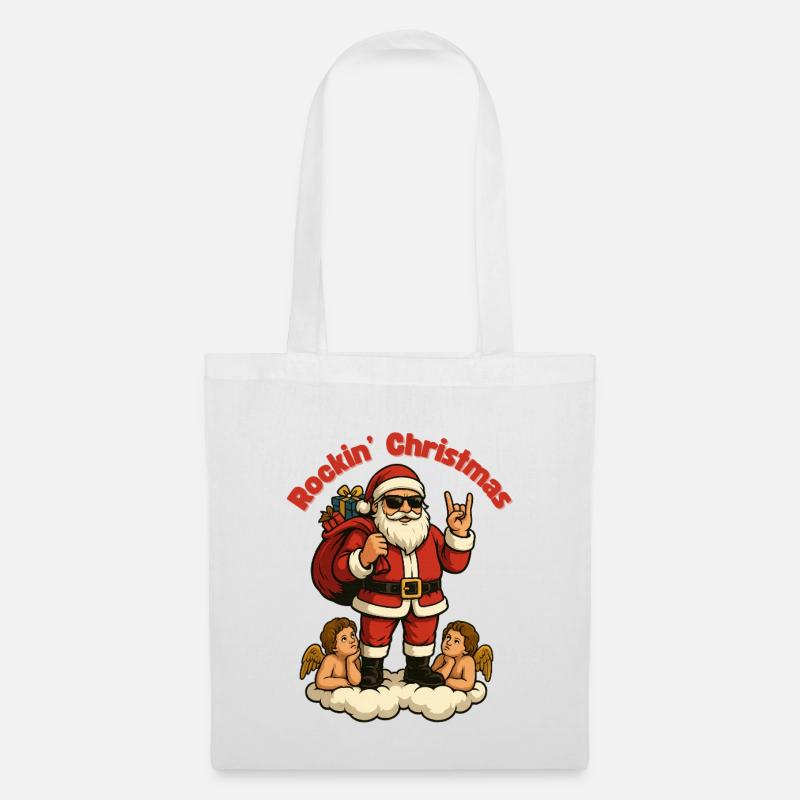 Rockin' Christmas Santa Vibes - Stoffbeutel - Weiß