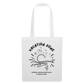 Sunset Vacation Vibes - Minimalist Beach Shirt - Stoffbeutel - Weiß - Vorne