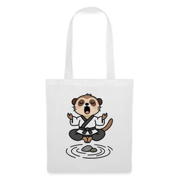 Suricate en kimono Zen Méditatif - Sac en tissu - blanc - Devant