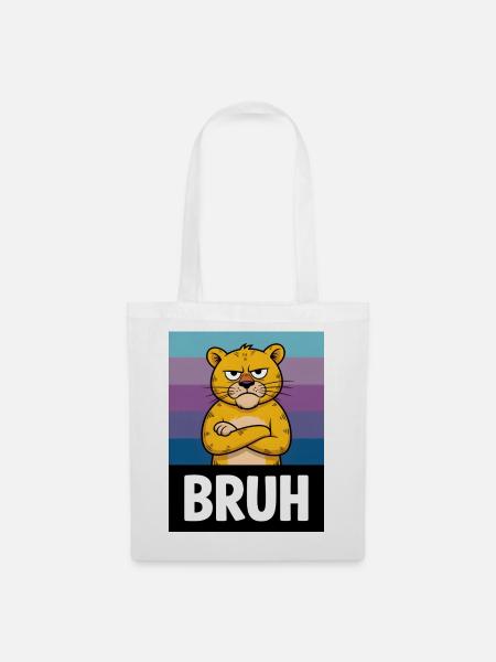 Grummel Katze BRUH - Stoffbeutel - Weiß