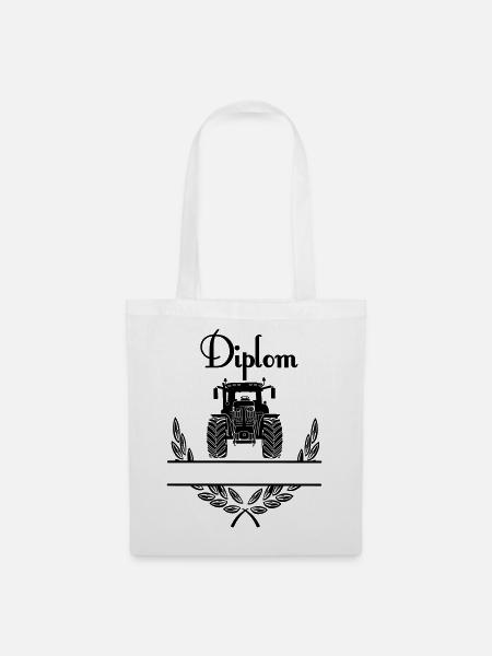 Diplom Tractor – Namensraum - Stoffbeutel - Weiß