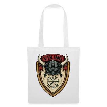 Emblème du casque du Bouclier viking - Sac en tissu - blanc - Devant